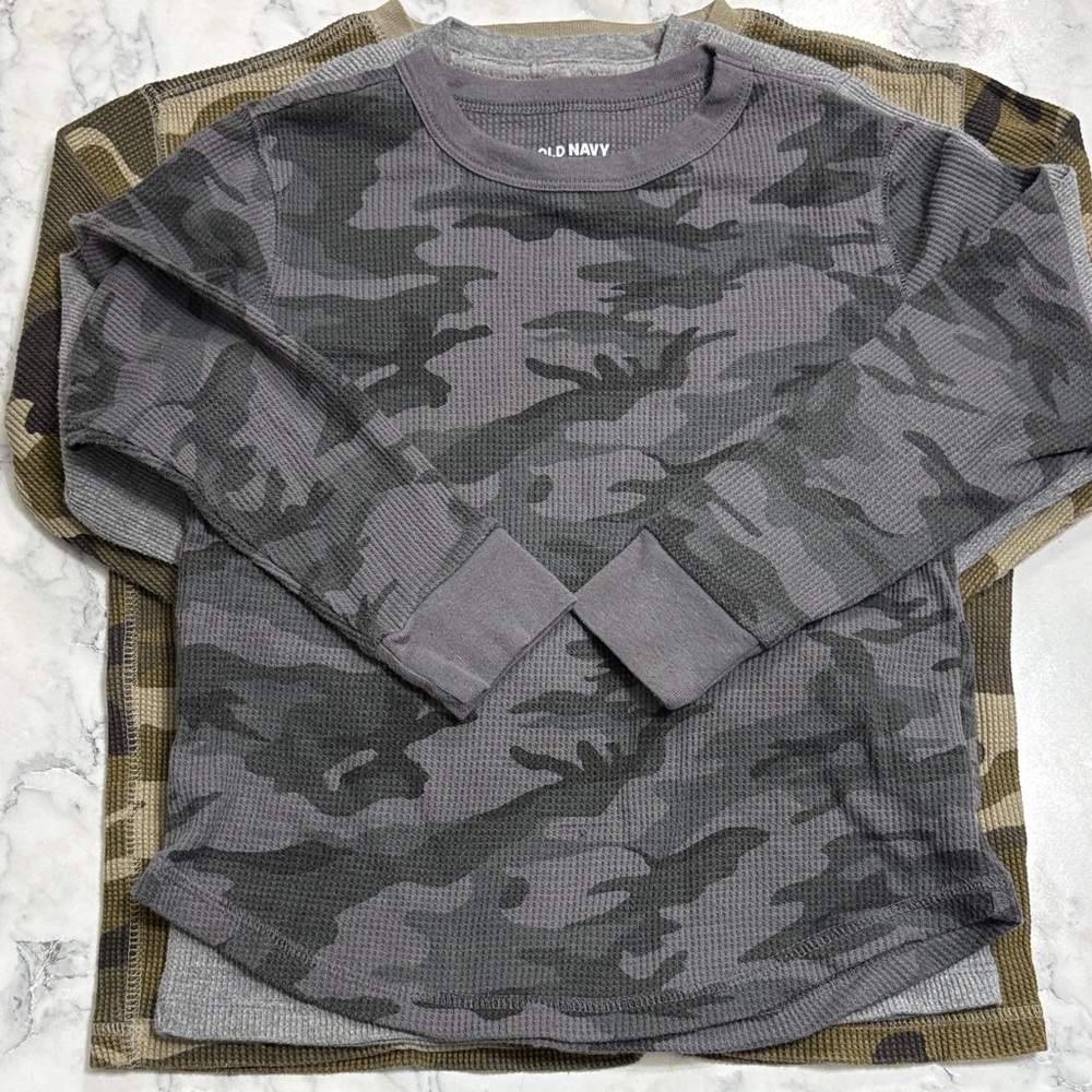2 Cat & Jack, 1 Old Navy & 1 Faded Glory L/S Waffle Knit Shirt
